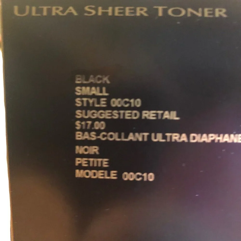 Donna Karan New York Pantyhose Ultra Sheer Toner Smal Black New Sealed‎ OOC1O